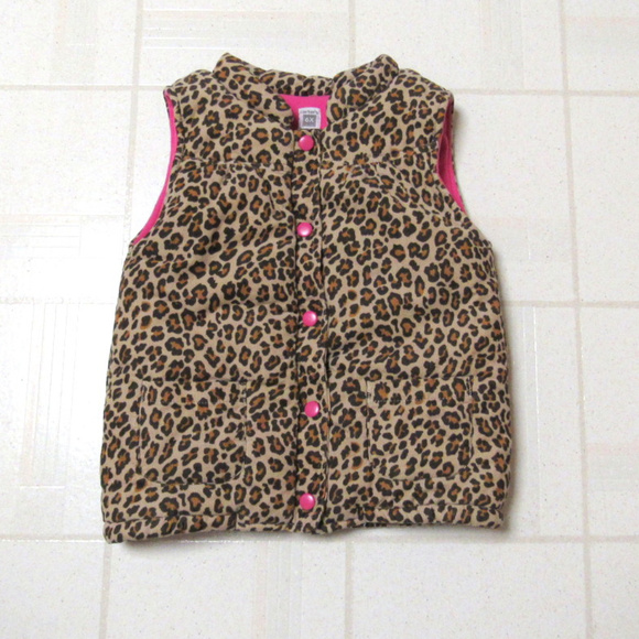 Carter's Other - Carter's 6X Girls Leopard Snap Vest Fleece Lined